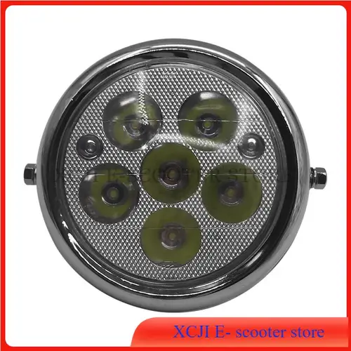 Citycoco-faro redondo LED, lámpara Circular de 5 pulgadas, 12V-80V, 6 cuentas, accesorios para patinete eléctrico