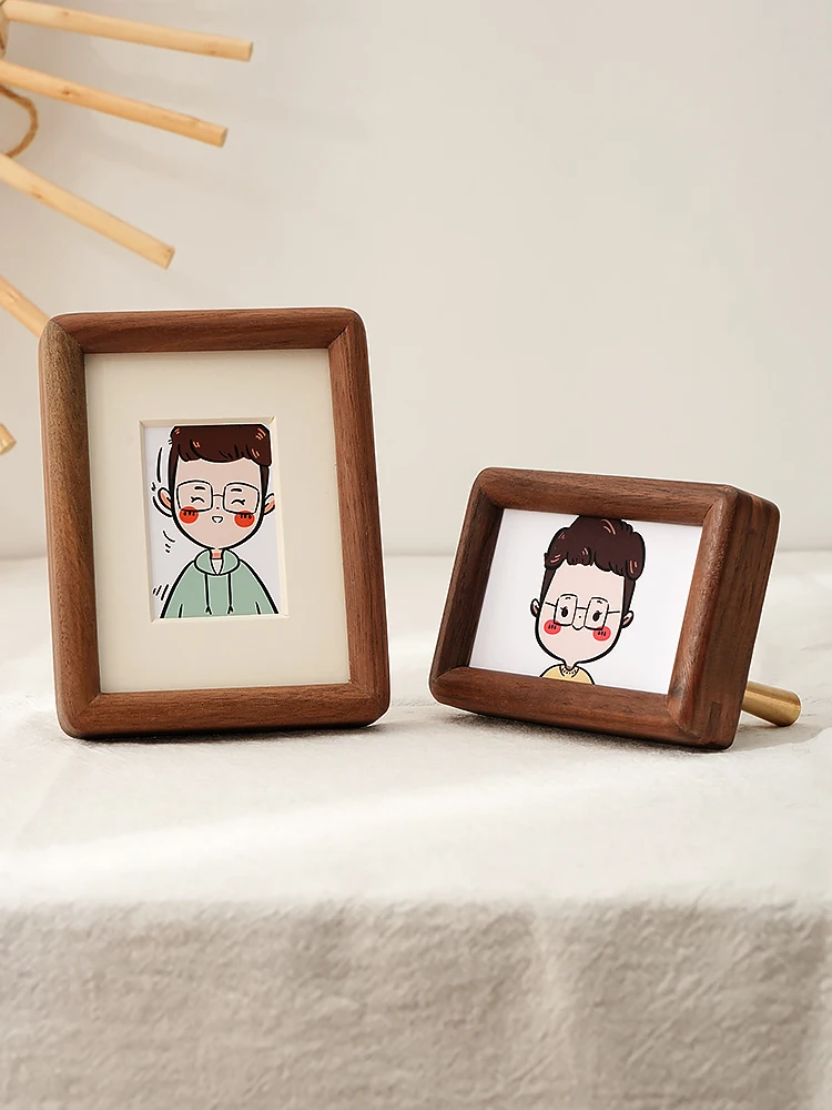 Mini Solid Wood Small Photo Frame Mortise 3-Inch 3-Inch 6-Inch Photo Frame Photo DIY  Table 5-Inch Wooden Ornaments