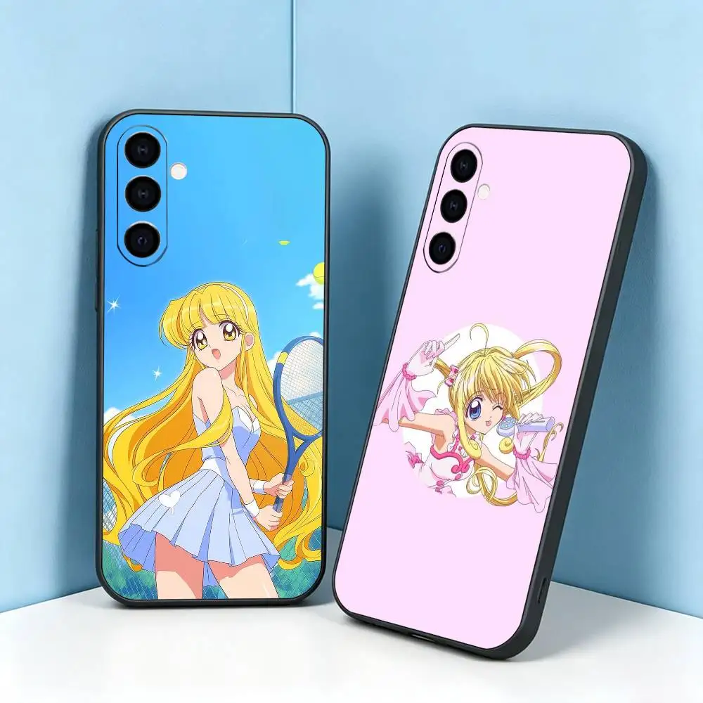 Mermaid Melody Pichi P-Pitch Phone Case Black Silicone Soft For Samsung Galaxy A73,A72,A71,A70,A53,A52,A51