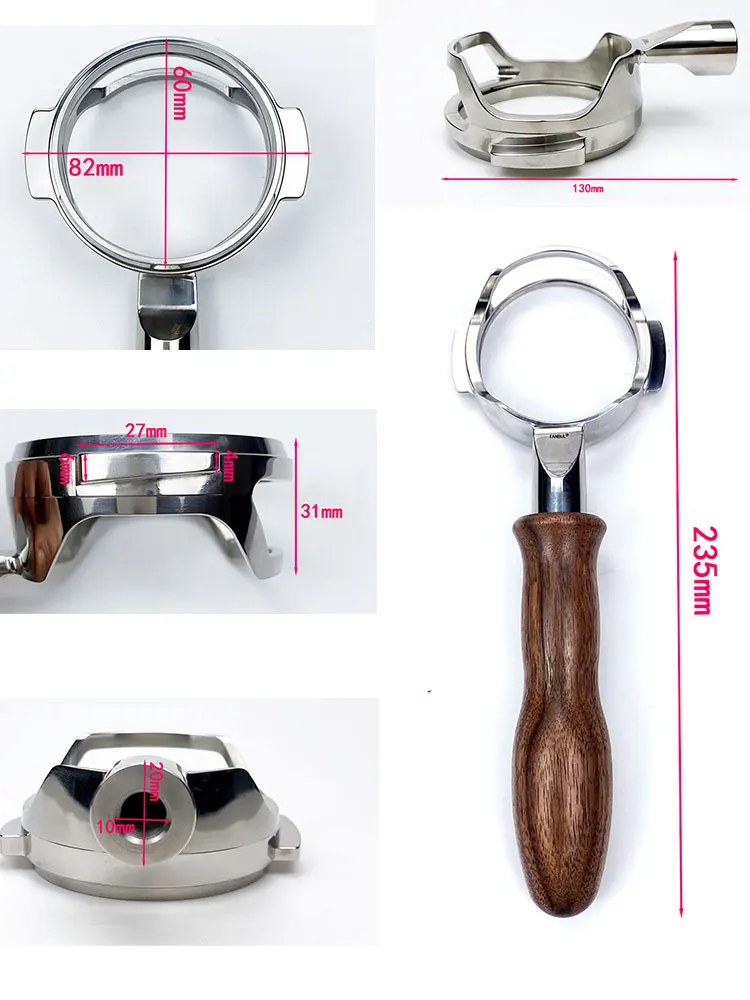NEW suitable for 58mm semi-automatic coffee machine with bottomless handle E61 walnut handle coffee filter