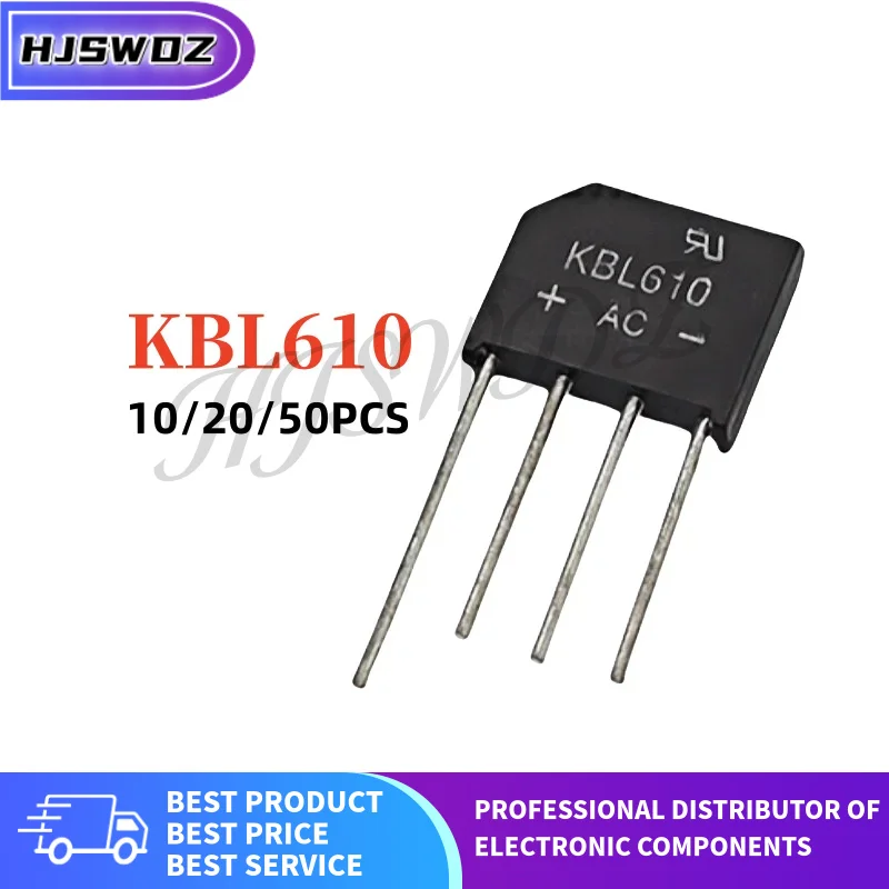 10-50 قطعة KBL610 KBL 610 L610 جسر مقوم الجسر المسطح العلامة التجارية الجديدة في المخزون