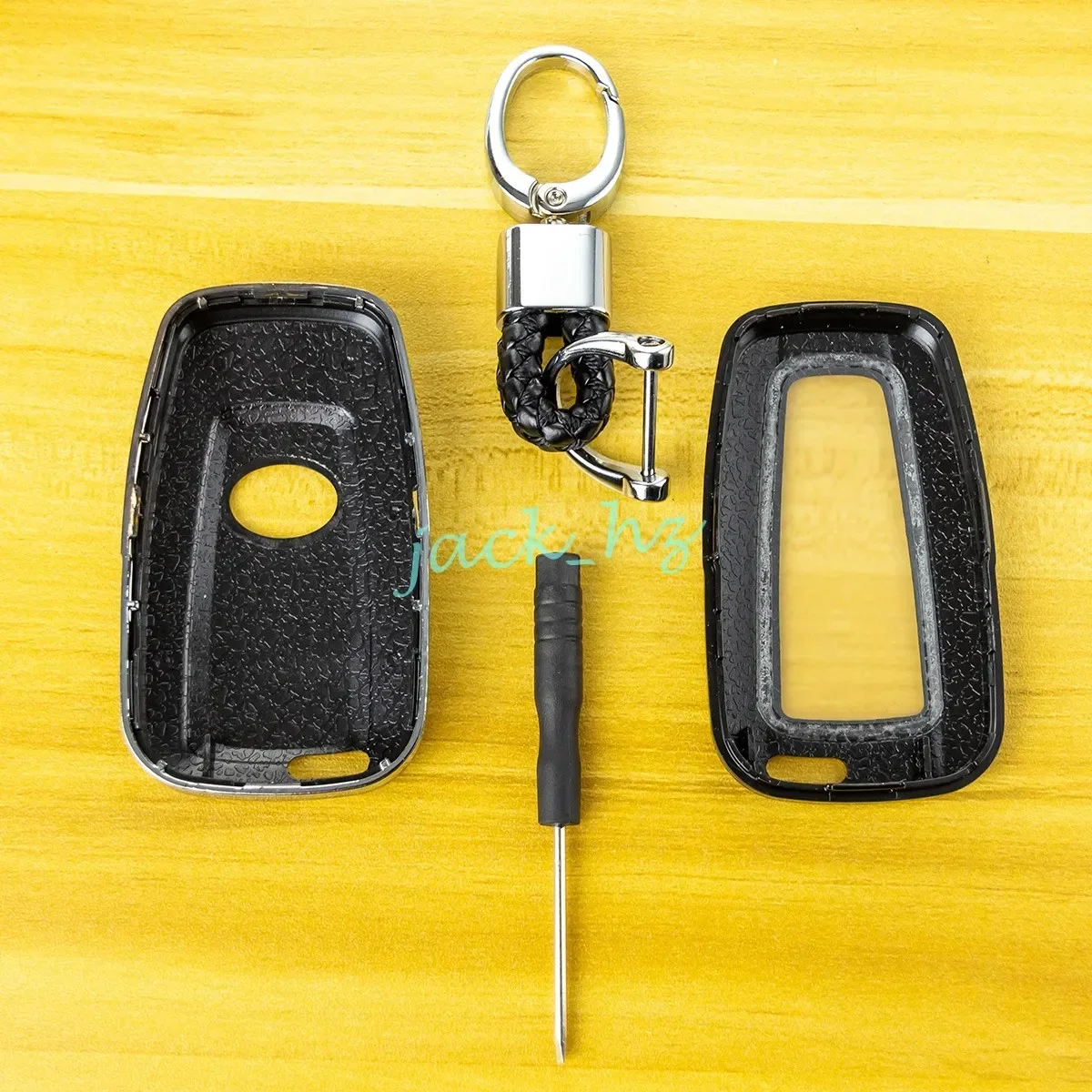 Car Key Chain Case Cover Fob Ring For Toyota Camry RAV4 Avalon Corolla C-HR Prius Prime 86 GT86 Prado Black