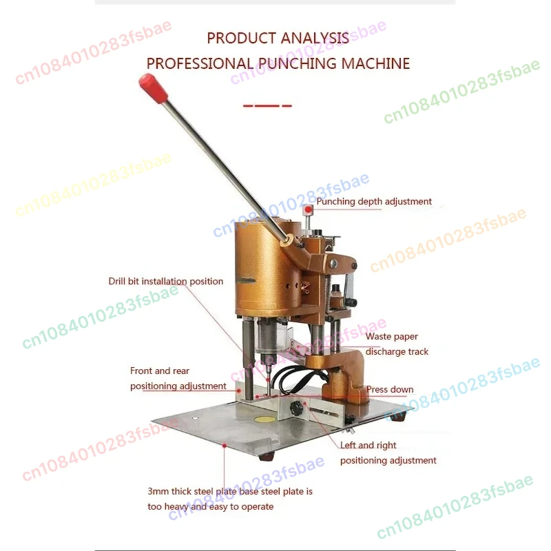 ترقية آلة تثقيب العلامات الكهربائية 220 فولت/180 واط ثقب دائري واحد فضفاض ورقة قسيمة ورقة سطح المكتب ماكينة ثقب وتثقيب