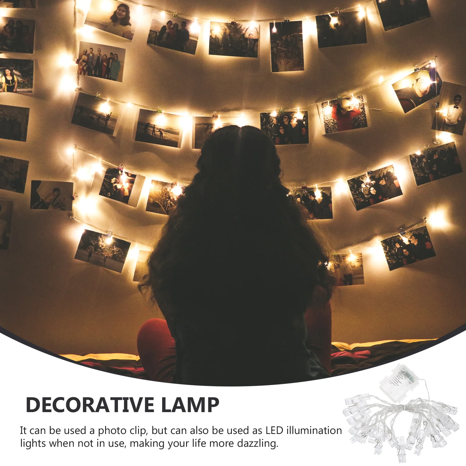 

1Pcs Decorative String Light Remote LED Photo Holder Lamp for Home Office Bedroom Festival Party Romantic Atmosphere Decoration