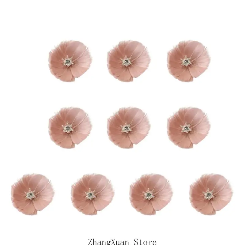 Federblumen-Applikationsset für Anlass-Styling, Kleider, Haarschmuck und Kostüme 3XUF – Detail 9