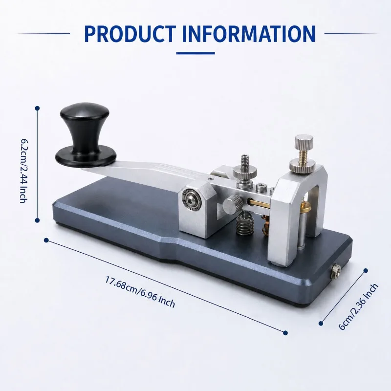 Xiegu VK-5 Shortwave Radio Aluminum Alloy Manual CW Electric Key Morse Code Radio Transmission Key With 3.5mm Connection Cable