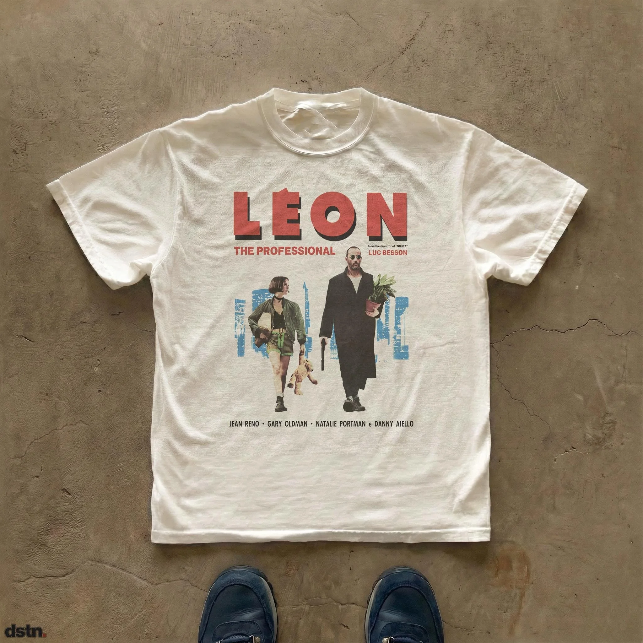 Leon The Professional Filmplakat Natalie Portman Vintage Grafik T-Shirt Baumwolle Herren Damen Streetwear Tee – Detail 3