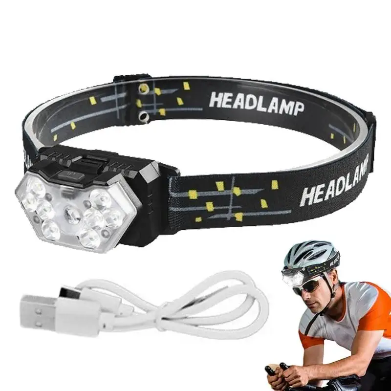 

Headlamp Battery Powered Waterproof Headlights Motion Sensor Camping Lights Rechargeable Headlight Camping Accessories Headlamp