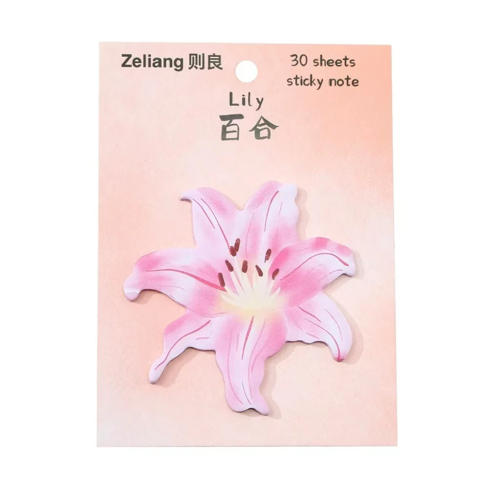 Office School Supplies Blooming Flowers Sticky Notes Cute Little Special Shaped Paper Can Be Pasted Memo Pad Papelería Kawaii