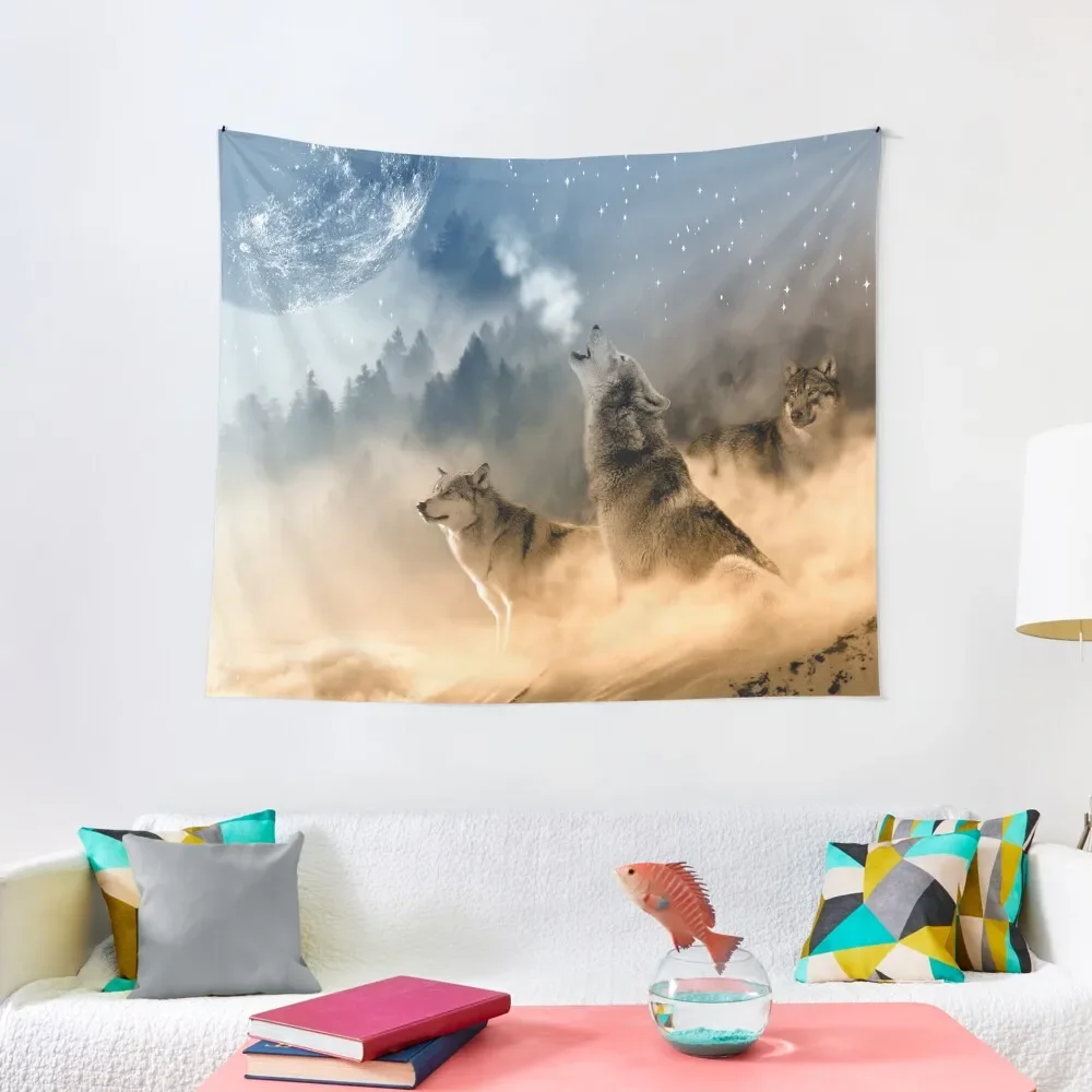 

Wolves Howling At The Moon / Beautiful Wolves Tapestry For Bedroom Living Room Decoration Decor For Bedroom Tapestry