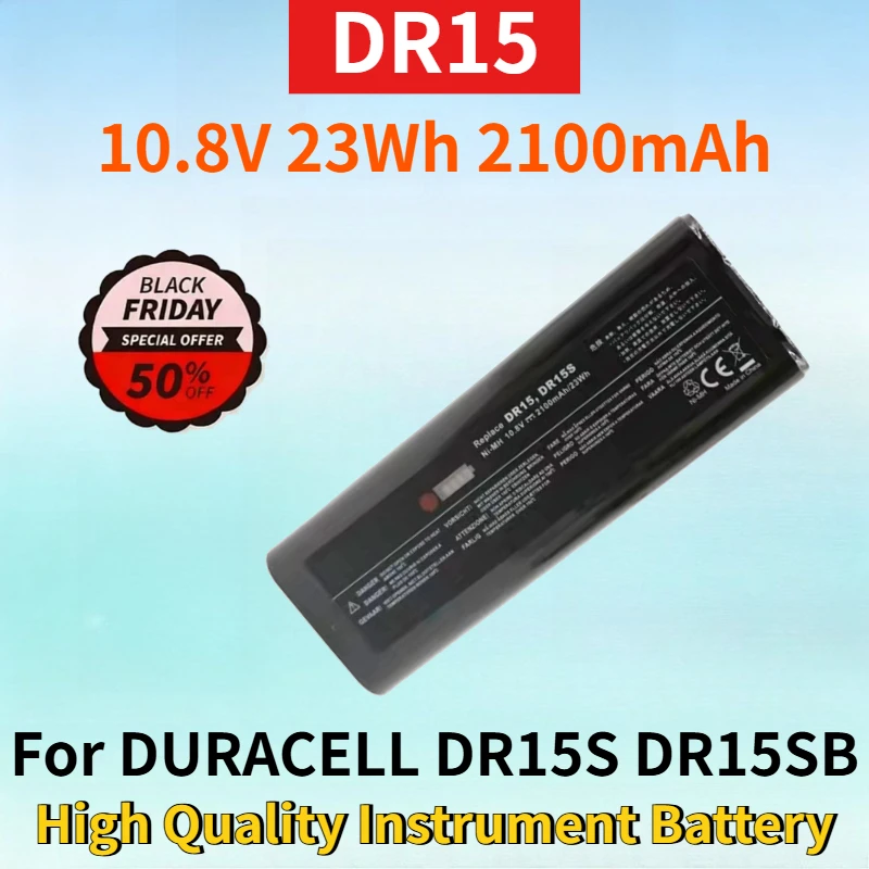 Newest DR15 10.8V 23Wh 2100mAh NI-MH Rechargeable Battery Pack for DURACELL DR15S DR15SB High Quality Instrument Battery Pack
