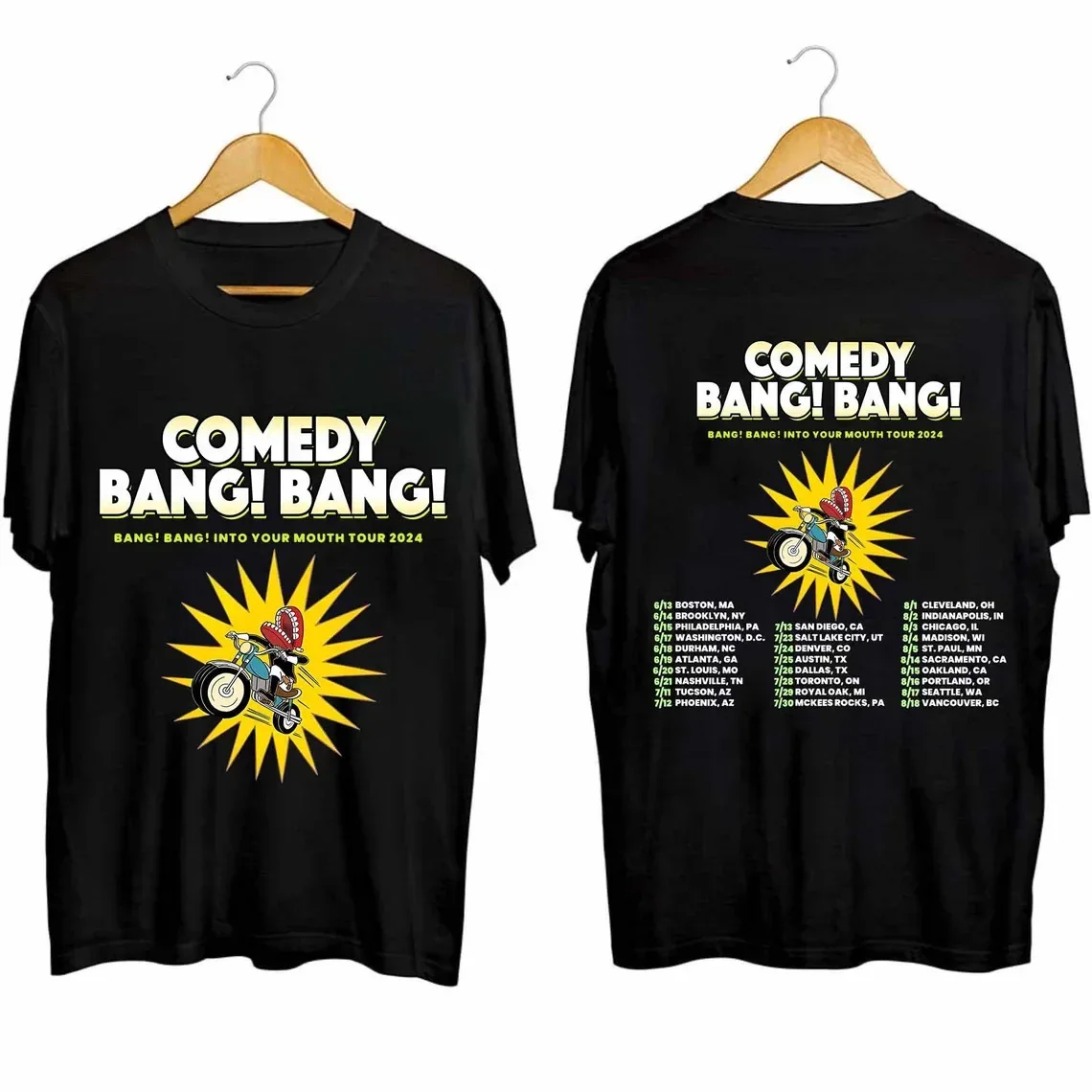 

Comedy Bang Into Your Mouth Tour 2024 Shirt