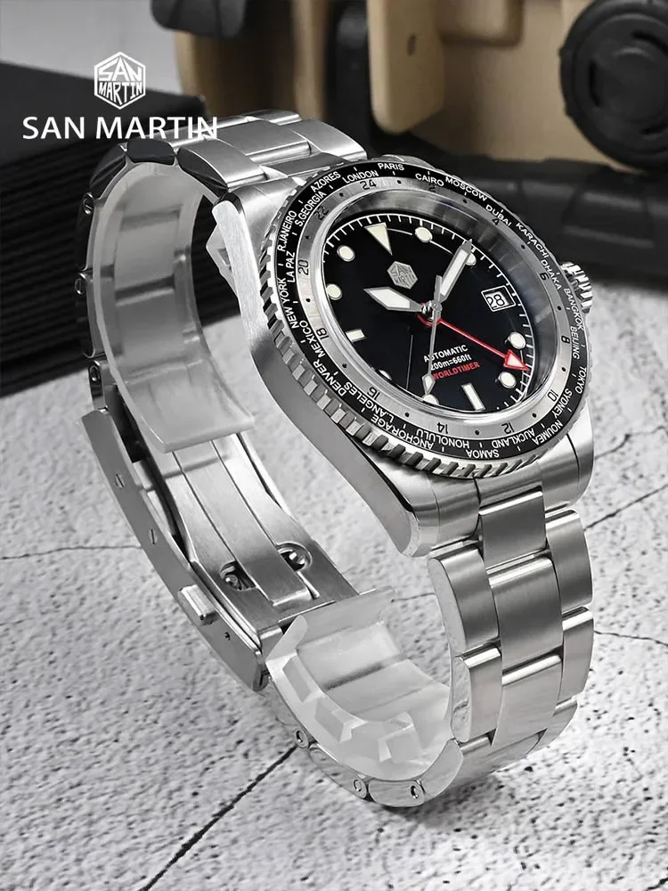 San Martin 2024 New Men Watches Luxury Sports Diving Watch Japan NH34 GMT Business Automatic Mechanical Sapphire Waterproof 200m