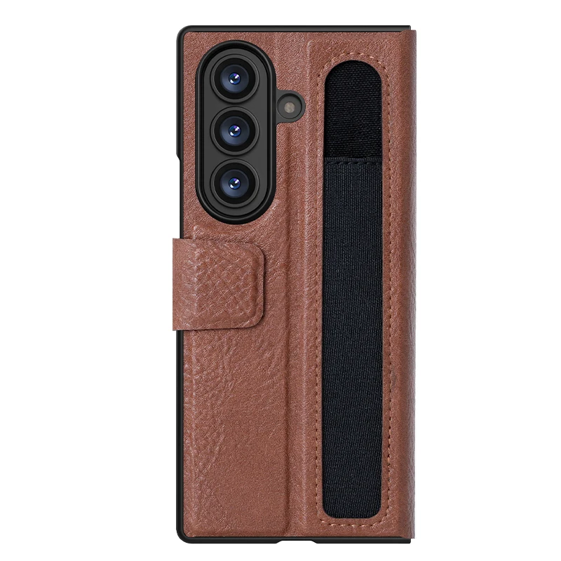 For Samsung Z Fold 7 5G Leather Case, NILLKIN Aoge Business Edition, Clamshell Design + Stand Function, Elastic S-Pen Holder view 2