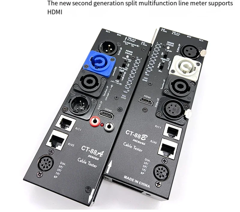 CT-88 เครื่องทดสอบสายมัลติฟังก์ชั่นแยกสัญญาณ HDM เครื่องทดสอบเสียงอัตโนมัติด้านข้าง