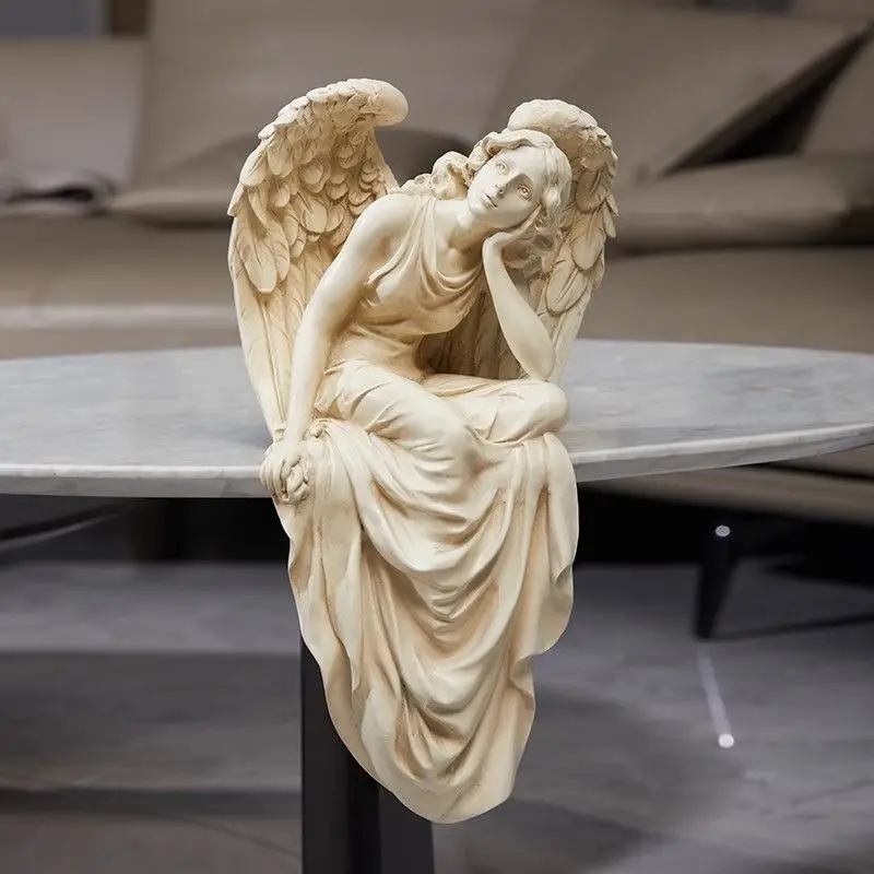 

European Style, Retro, Sitting, Angel, Resin, Ornament, Home, Living Room, Balcony, Table Top, Table Setting, Decoration