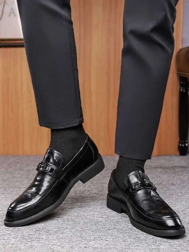 

Лакированная кожа, деловая мужская деловая обувь, лоферы, офисная элегантная и классическая обувь 39, модная мужская обувь высокого качества в социальном стиле