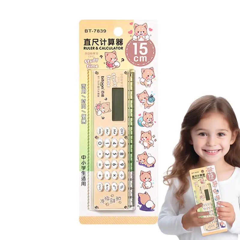 Small Calculator With Ruler Digital Calculator With Ruler Lightweight Desktop Calculator Battery Powered Calculator For Kids