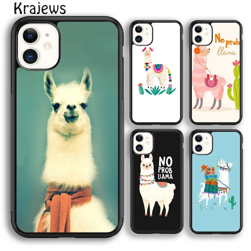 Krajews happy lama travel no prob llama Phone Case Cover For iPhone 16 15 14 plus XS XR 11 12 mini 13 pro max Fundas