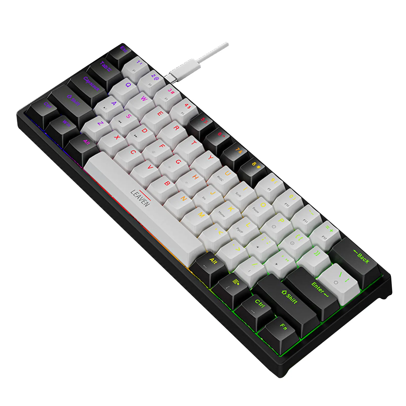 게임용 유선 기계식 키보드 게임 액세서리, K620 키보드, C타입 RGB, 다채로운 빛 핫스왑, 홈 오피스 컴퓨터