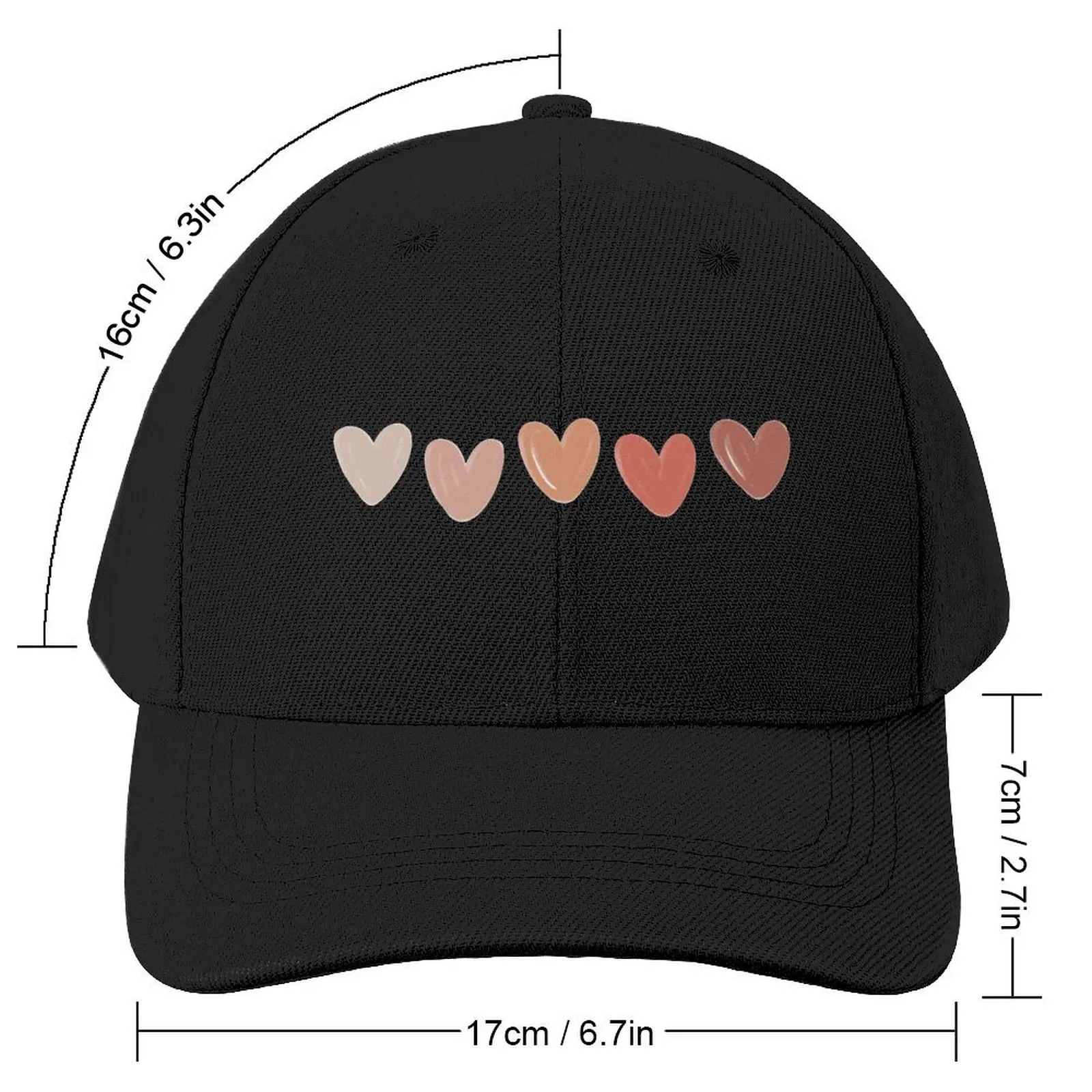 Cream, Pink, Red Heart Line Baseball Cap Fashion Beach Wild Ball Hat Designer Hat Trucker Cap Women's Golf Wear Men's