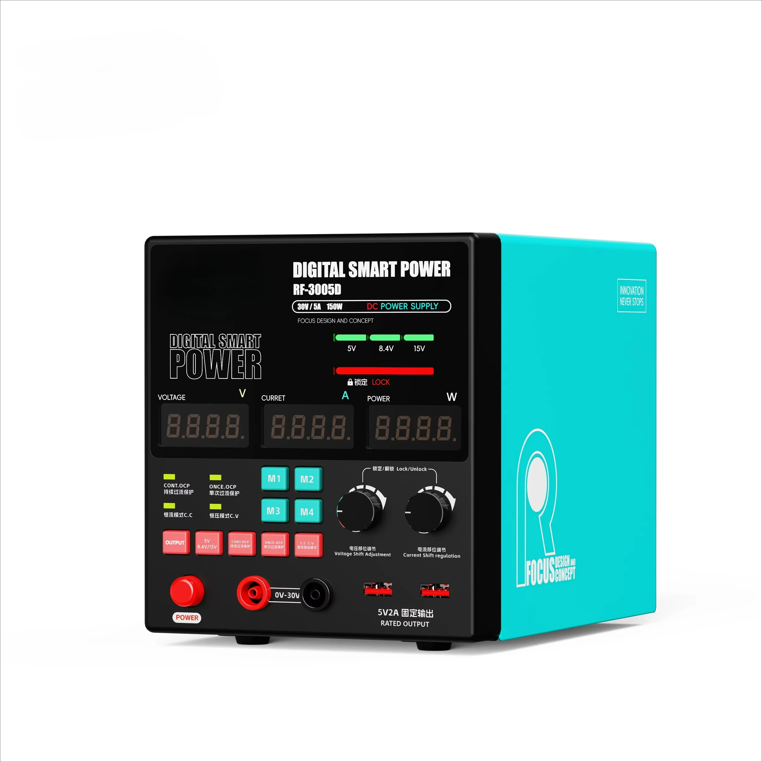 

RF-3005D/RF-3005PRO 150W 30V 5A DC Regulated Digital Smart Power Supply Regulator Phone Sensing Automatic Mechanical Ammeter