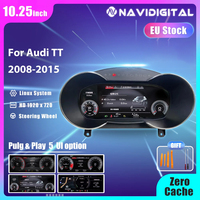 10.25'' Prelingcar Digital Dashboard For Audi TT A3 2008-2015 Years Car Lcd Panel Speedometer Virtual Cockpit