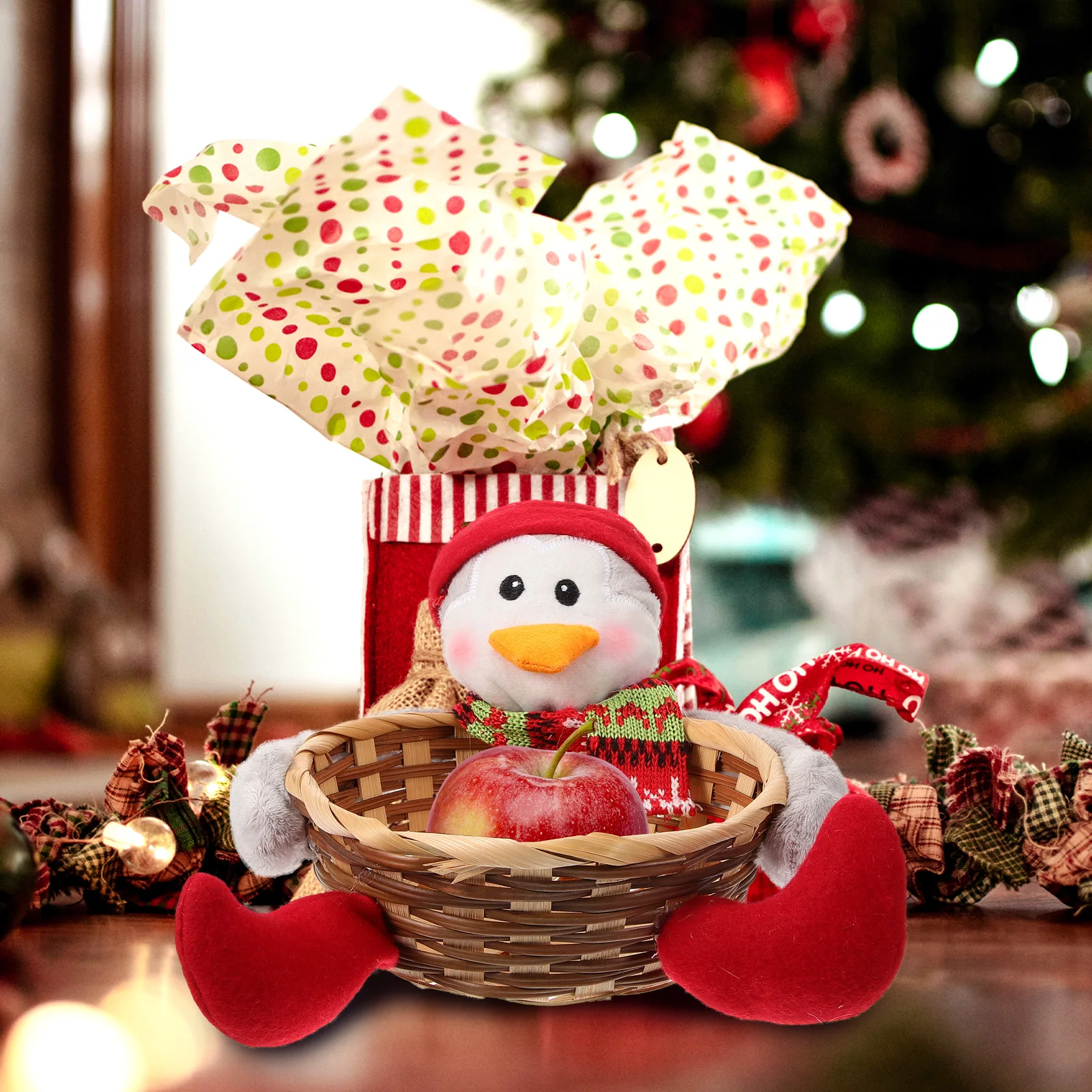 

2 Pcs Candy Basket Xmas Gift Storage Christmas Gifts Holder Party Presents Fruit