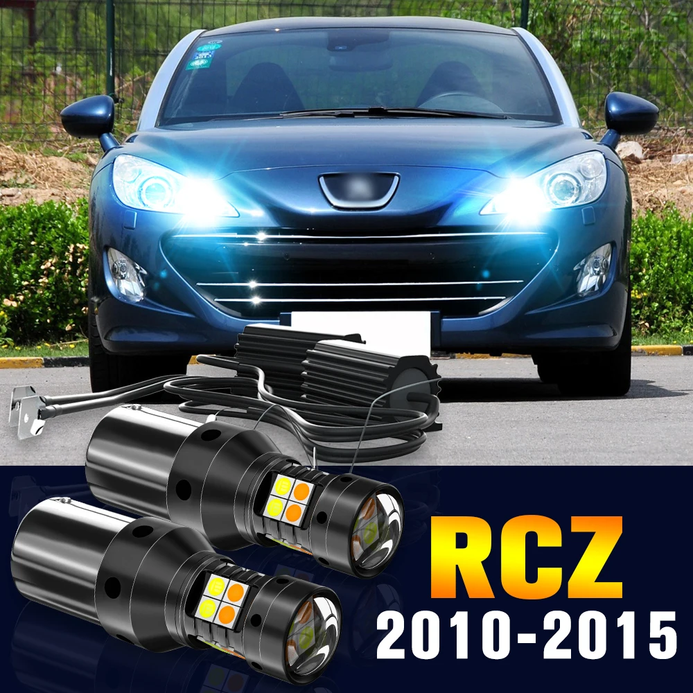 

2pcs LED Dual Mode Turn Signal+Daytime Running Light DRL Lamp For Peugeot RCZ 2010-2015 2011 2012 2013 2014 Accessories