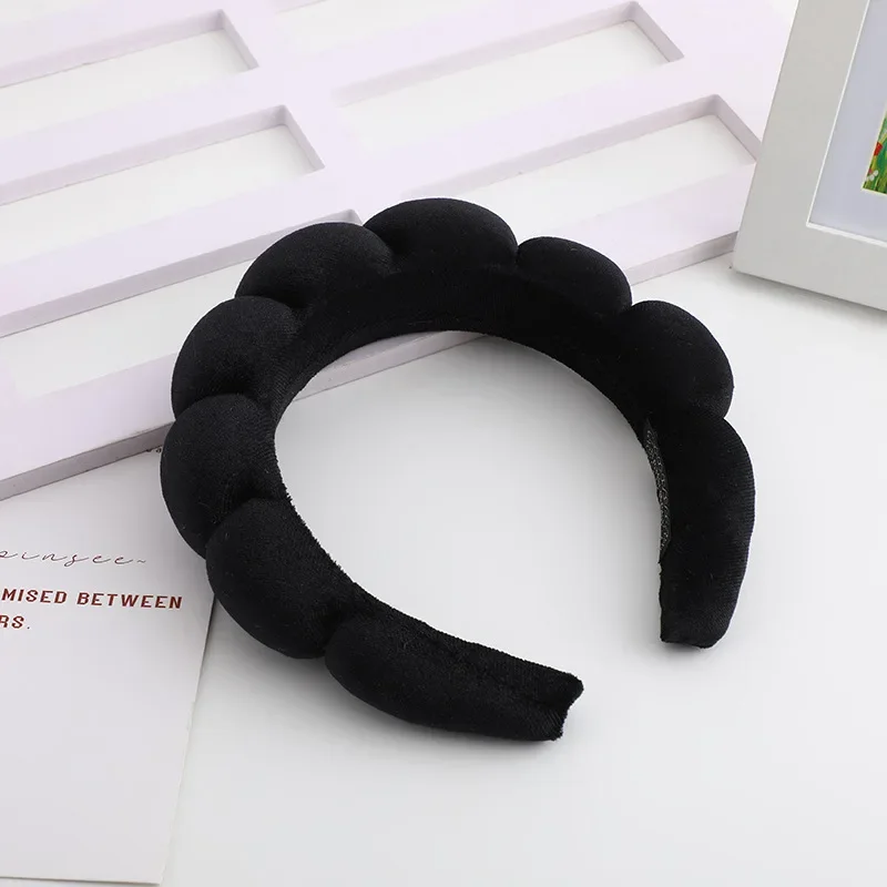Velvet Hair Band High Skull Top Sponge Fried Dough Twists High Sense Hair Band Hair Accessories Solid Color Hair Band image 2