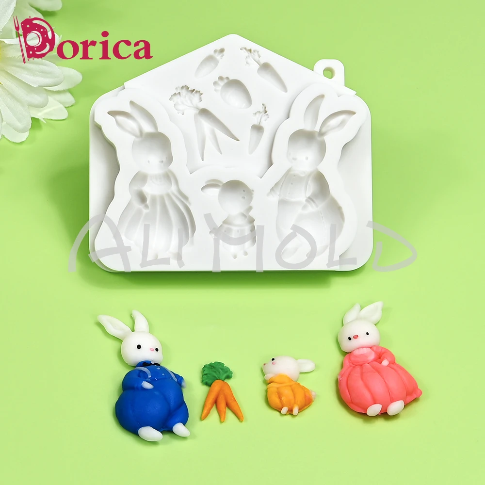 Królik/marchewka kremówka silikonowe formy DIY wielkanocna forma na czekoladki żywica glina Model narzędzie do dekorowania ciast kuchenne akcesoria do pieczenia — zdjęcie 5