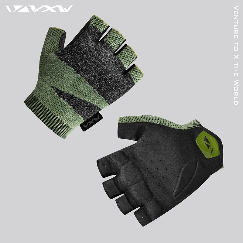 VXW Anti Slip Shock Men Women Half Finger Gloves Breathable Cycling Gloves Back of Hand Reflection Shockproof Bike Gloves