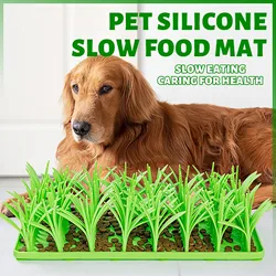 Pet Silicone Slow Feeding Mat Creative Grass Design Licking Mat Cat And Dog Eating Non-slip Slow Feeding Mat