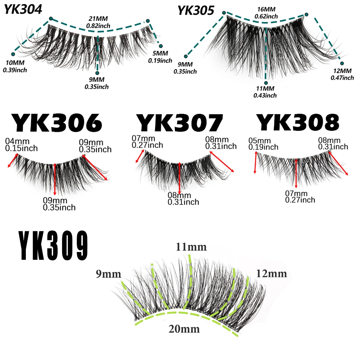 3Dナチュラルミンクつけまつげ,ソフトハーフアイエクステンション,つけまつげ,3ペア,6ペア,10ペア