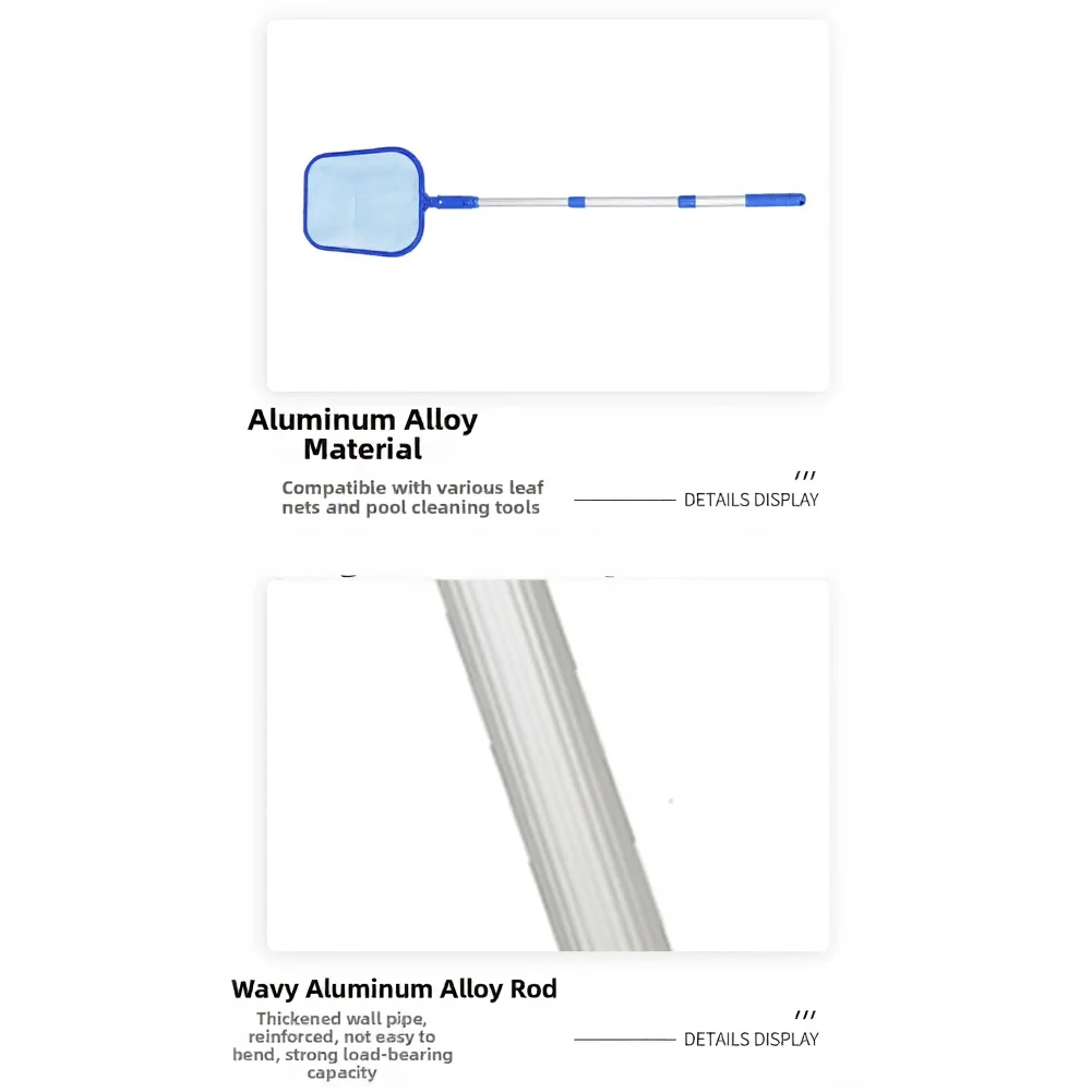 Telescopic Pool Extension Pole Aluminum Material Designed for Compatibility with Common Pool Cleaning Accessories