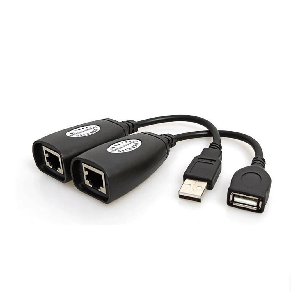 Cat6/Cat5/Cat5e 6 LAN Ethernet Network Extension Cable with USB 2.0 Male to Female Adapter