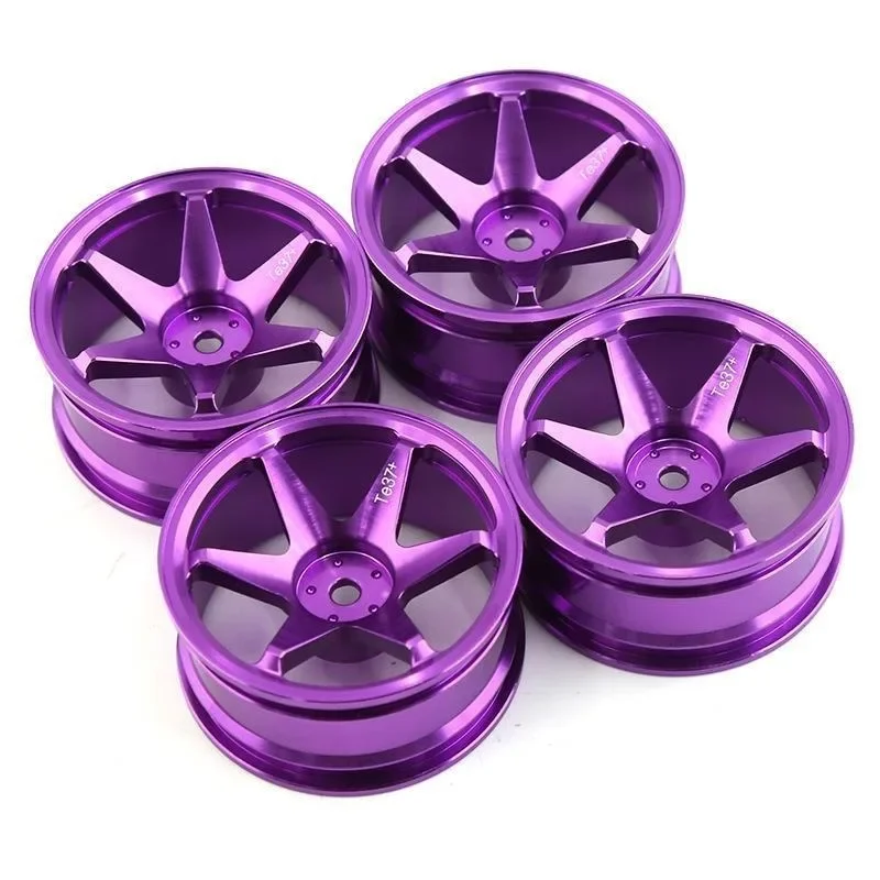 4pcs 52mm 1/10 RC On-Road Drift Racing Car Metal  Rim Wheel Hubs TE37 ，for Tamiya Kyosho HSP HPI Sakura Traxxas RedCat