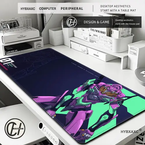 Imagen 1 del producto Alfombrilla de ratón de Anime N-Neon-Genesis- Evangelion E-EVA, alfombrilla de escritorio con almohadilla, accesorios para juegos Prime Gaming XXL, 1 ud.
