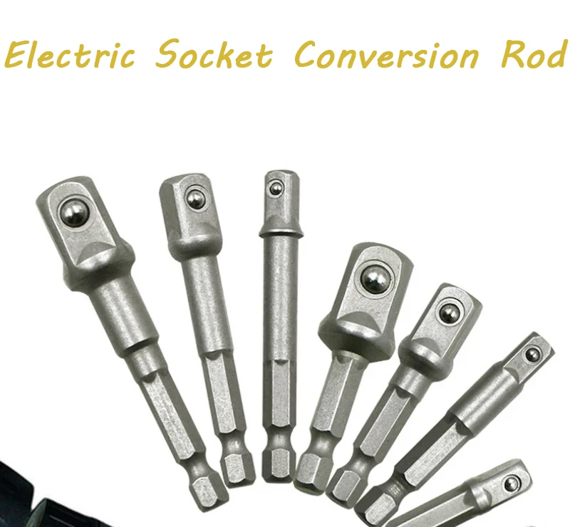 

3/8Pcs Set Chrome Vanadium Steel Socket Adapter Hex Shank Extension Hex Shank Drill Bits Bar Set Power Socket Adapter Tools