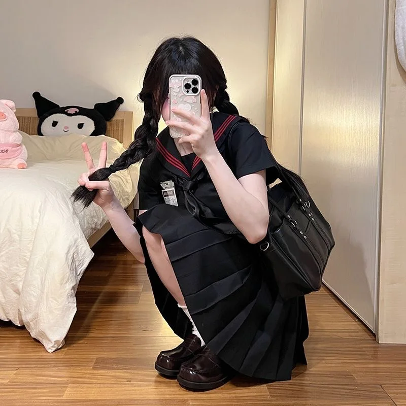 Uniforme giapponese JK Abito da marinaio stile base ortodossa Colletto Kansai Abito stile college Uniforme per abbigliamento per studenti delle scuole cosplay
