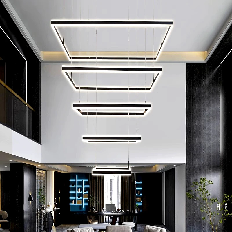 Plafonnier LED suspendu au design moderne, éclairage d'intérieur, luminaire décoratif de plafond, idéal pour un salon ou une salle à manger