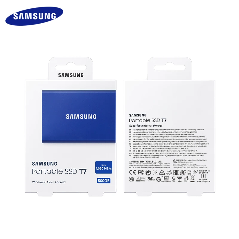 SAMSUNG Original T7 Portable Solid State Drive Encrypted USB 3.2 TYPE-C 1050MB/S SSD NVMe High Speed PSSD for Desktop Laptop