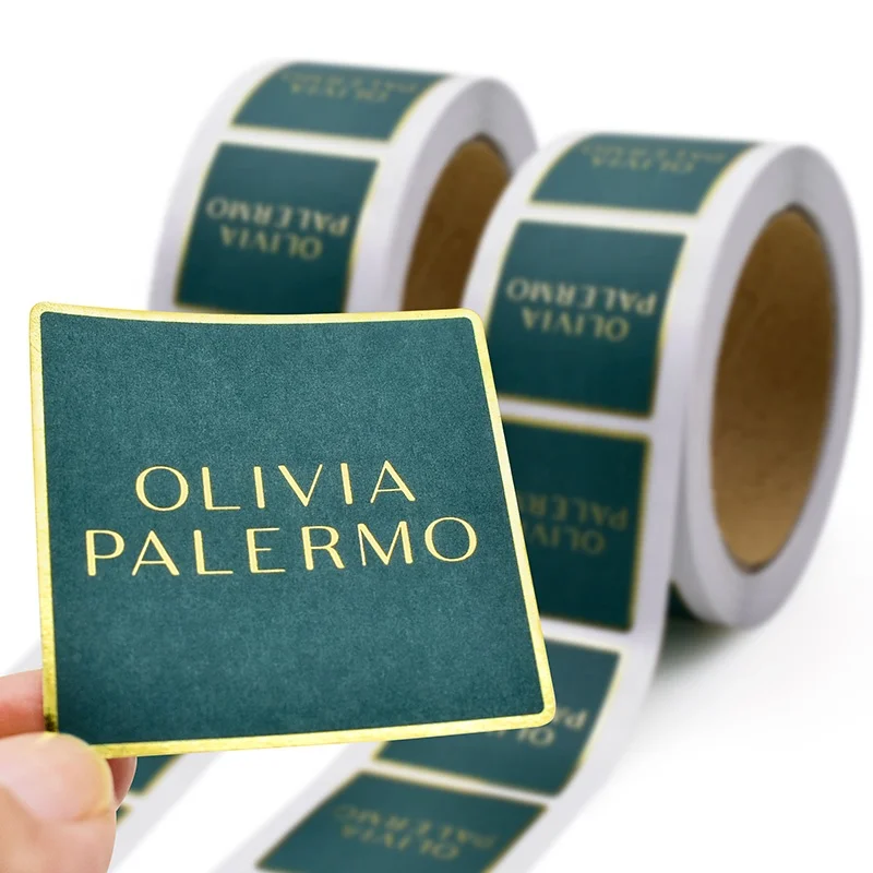 20 0 piezas. personalizado. Etiqueta autoadhesiva de papel de estampado en caliente parcial, fabricante de logotipos, etiqueta de material Bopp de vinilo impermeable personalizada