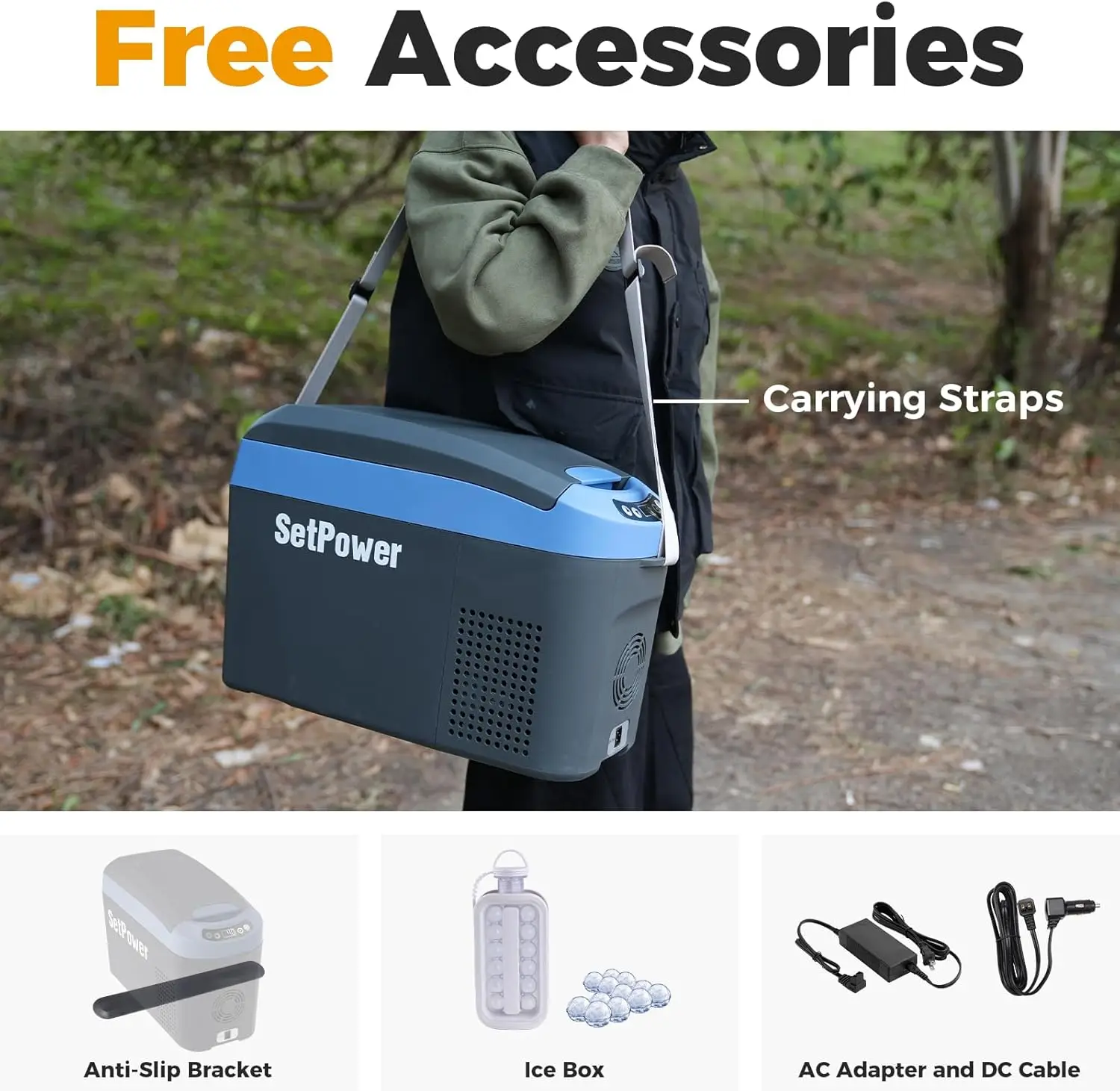 Réfrigérateur de voiture portable AB15 12V 16QT, refroidisseur de camping-car pour camping, voyage, SUV, fourgon