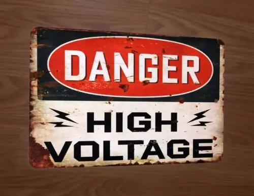 Danger High Voltage Warning 8x12 Metal Wall Sign Poster