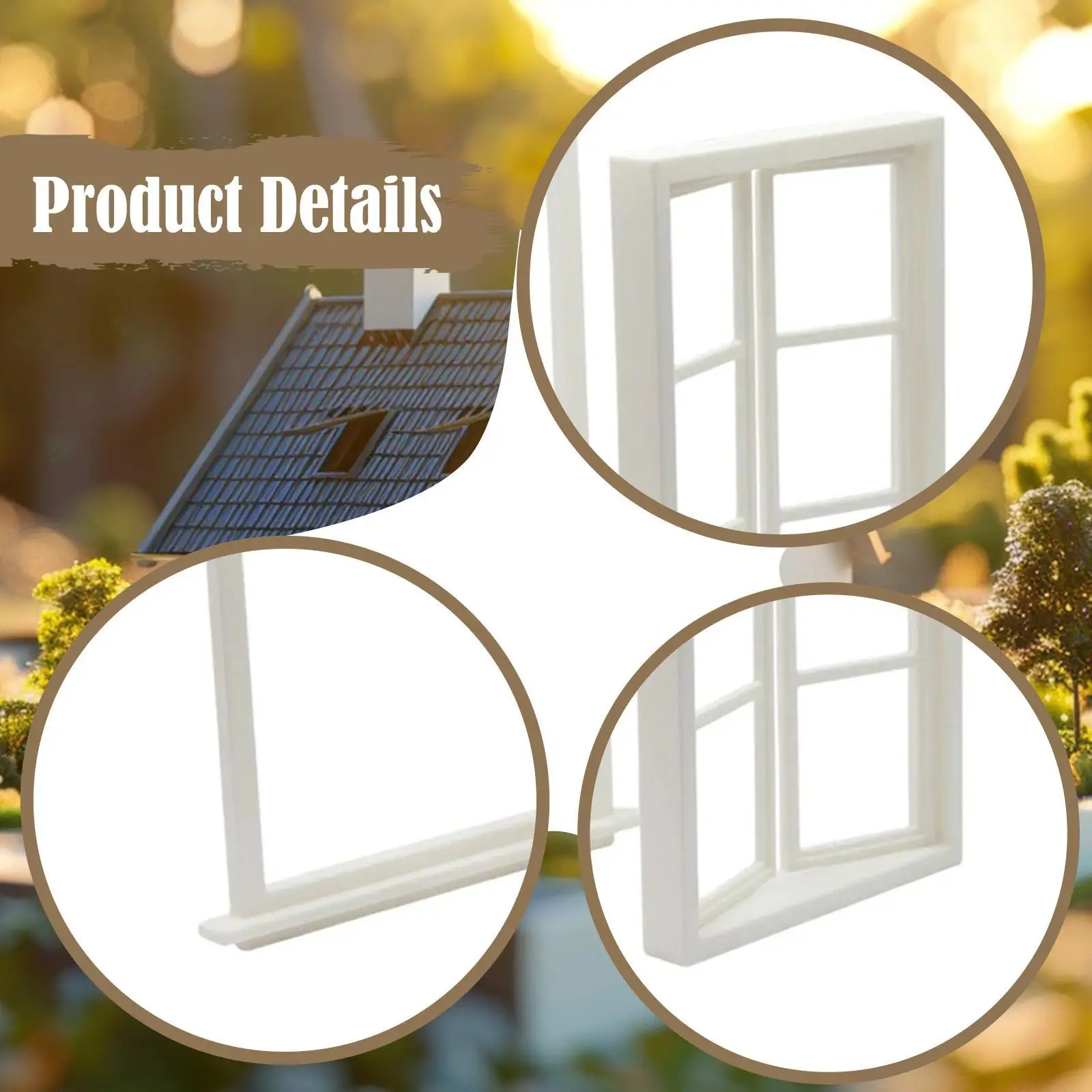 1/12 Accessori artigianali per finestre per casa delle bambole Decorazione decorativa fai-da-te Mini casa Decorazione Forniture realistiche Modello Mobili moderni per casa delle bambole