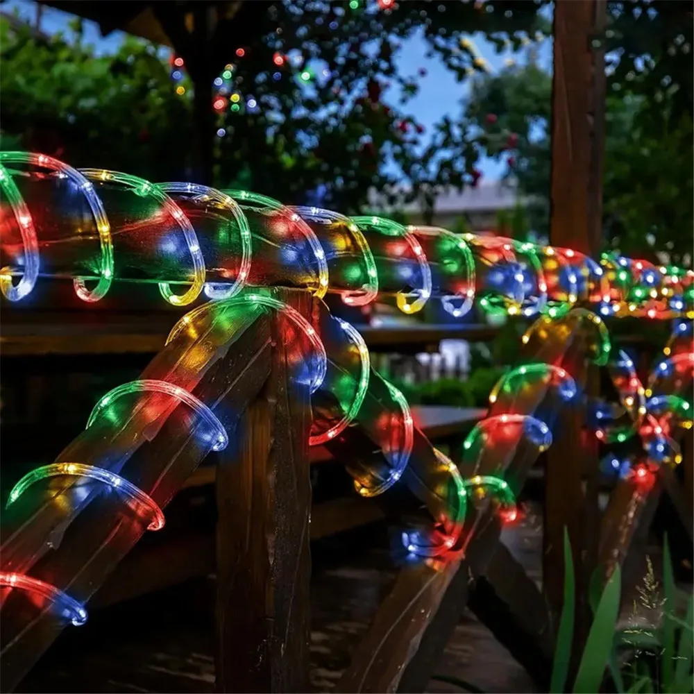 

Наружные светодиодные солнечные сказочные гирлянды, 200/100/50 светодиодов, гирлянда из медной серебряной проволоки, водонепроницаемые 8 режимов для рождественской свадьбы