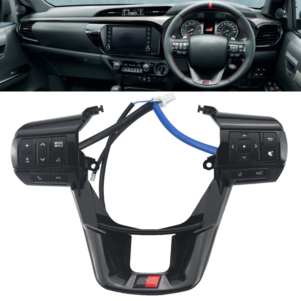 

Высокое качество для Toyota Hilux 2016-2023 для Revo Rocco Fortuner 2015-2020, многофункциональная кнопка на руле с подсветкой