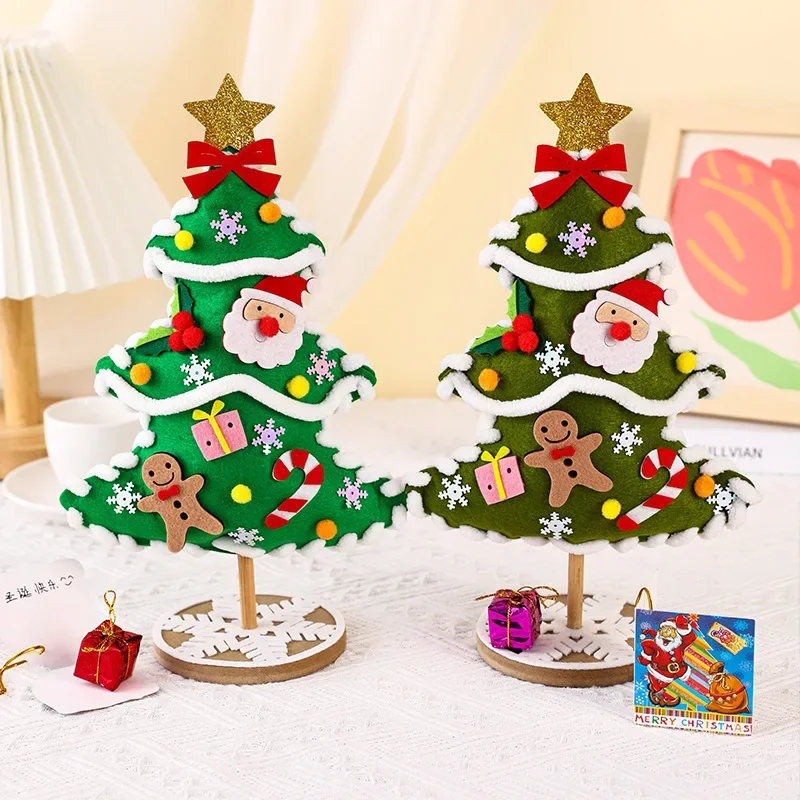 DIY Christmas Tree Crafts Kits for Children Christmas Decoration Handmade Toys Puzzle Craft Kit Children Toys Christmas Gifts