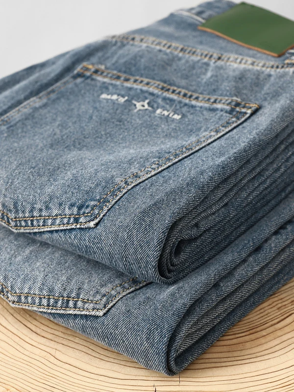 versatile-straight-leg-high-street-jeans-men's-and-women's-loose-drapey-long-pants-casual-pure-color-2023-autumn-collection